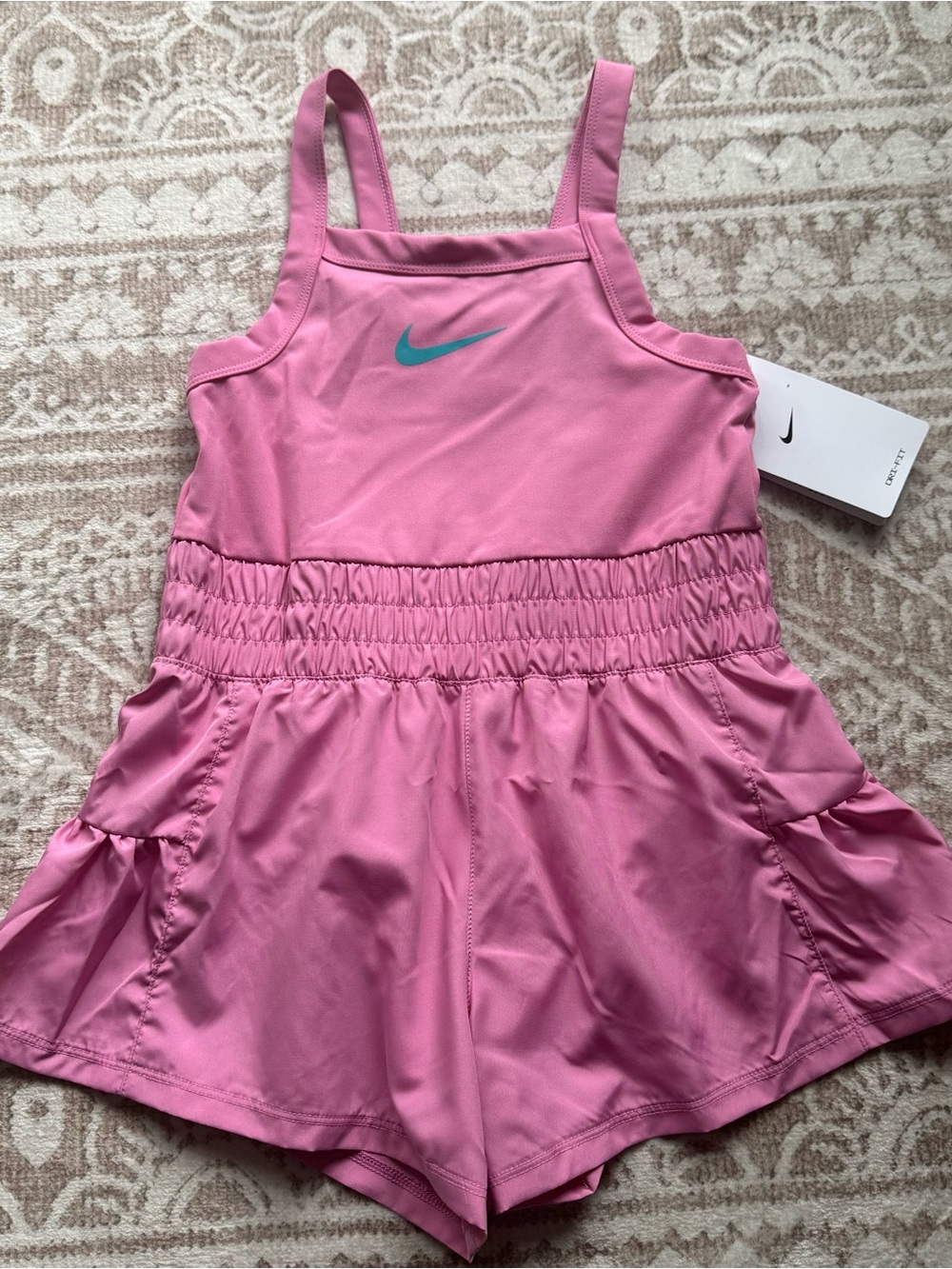 Nike Girls Dri-fit Romper Short Outfit Pink Size 6X New With Tags